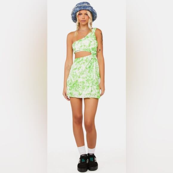 NWT For Love and Lemons $222 Green Tie-Dye Women's Skirt size M